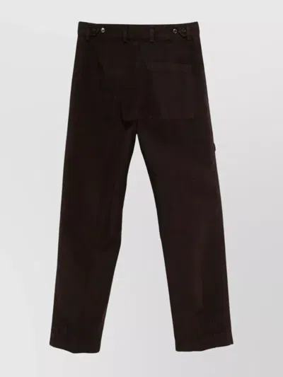 Dries Van Noten Straight Leg Cotton Trousers And Pockets In Black