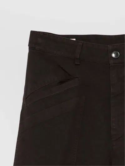 Dries Van Noten Straight Leg Cotton Trousers And Pockets In Black