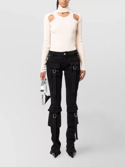 Coperni Long Sleeve High Neck Knitwear Jumper In Neutral