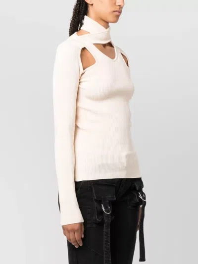 Coperni Long Sleeve High Neck Knitwear Jumper In Neutral