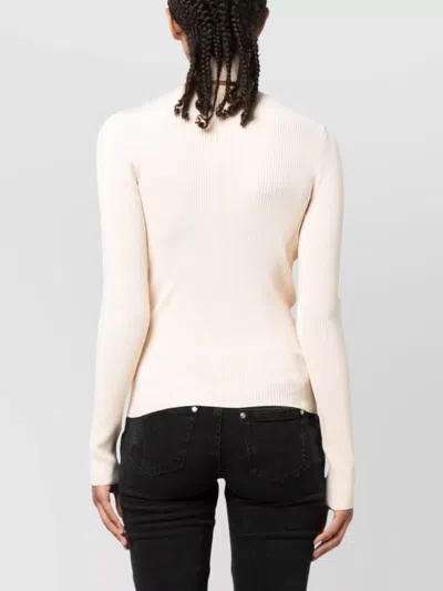 Coperni Long Sleeve High Neck Knitwear Jumper In Neutral