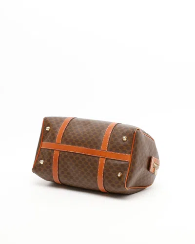 Celine Céline Macadam Boston Bag In Brown