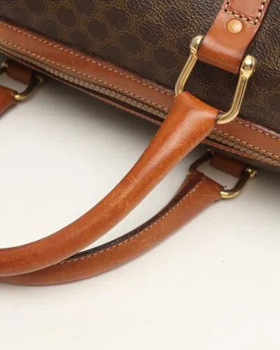 Celine Céline Macadam Boston Bag In Brown