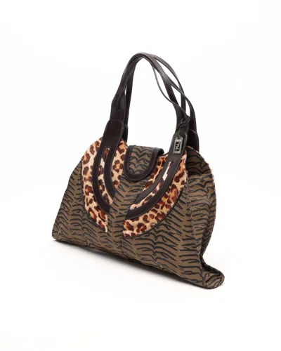 Fendi Ff Tiger Bag In Brown