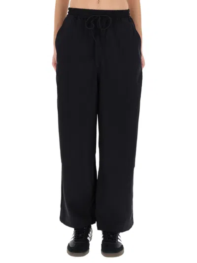 Y-3 Straight Leg Pants With Elastic Waist And Drawstring Closure In Black