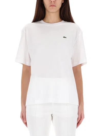 Lacoste T Shirt In Soft Cotton Relaxed Fit In White