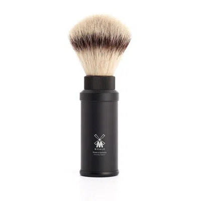 Mühle Travel Anodized Aluminum Silvertip Fiber Travel Shaving Brush - Black In Black