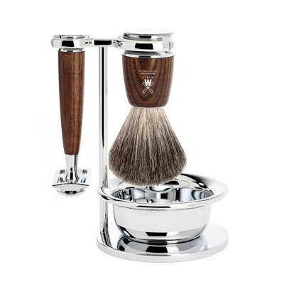 Mühle Rytmo Steamed Ash 4-piece Pure Badger & Safety Razor Shaving Set
