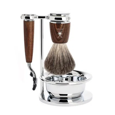 Mühle Rytmo Steamed Ash 4-piece Pure Badger & Mach-3 Shaving Set