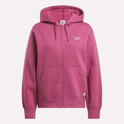 Reebok Women's Small Vector Full Zip Sweatshirt In Pink