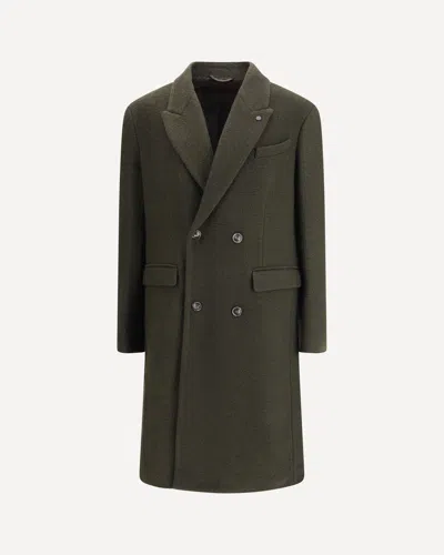 Cruna Double-breasted Buttoned Coat In Green
