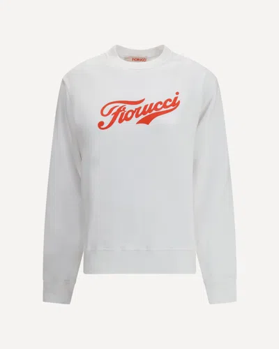 Fiorucci Varsity Logo Crewneck Sweatshirt In White