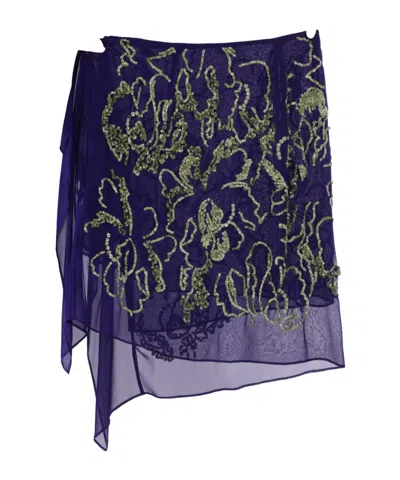 Dries Van Noten Patterned Skirt In Purple