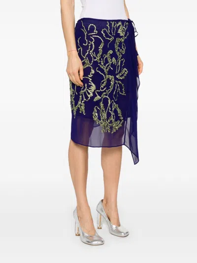 Dries Van Noten Patterned Skirt In Purple