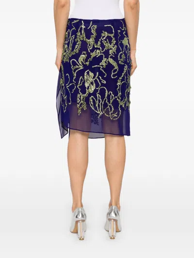 Dries Van Noten Patterned Skirt In Purple