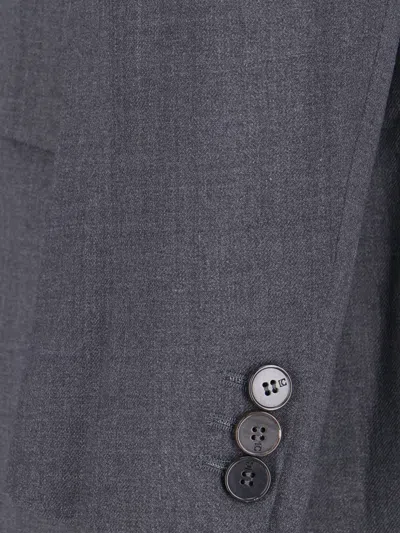 Low Classic Tailored Blazer With Notch Lapel And Pockets In Gray