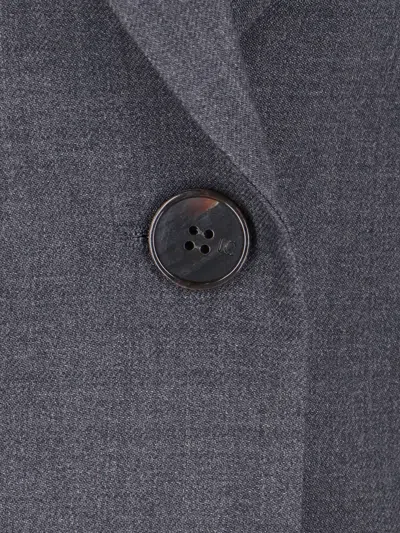 Low Classic Tailored Blazer With Notch Lapel And Pockets In Gray