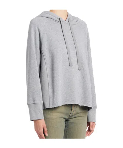 Dondup Casual Gray Hoodie With Drawstring And Ribbed Cuffs In Gray