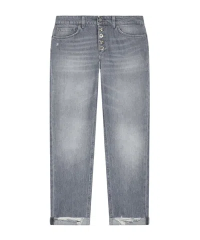 Dondup Relaxed-fit Denim Trousers With Button-fly Closure In Gray