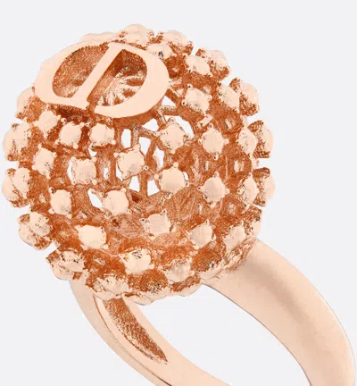 Dior Christian  Logo Engraved Embellished Ring In Gold