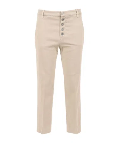 Dondup Button-front Straight Trousers In Brown