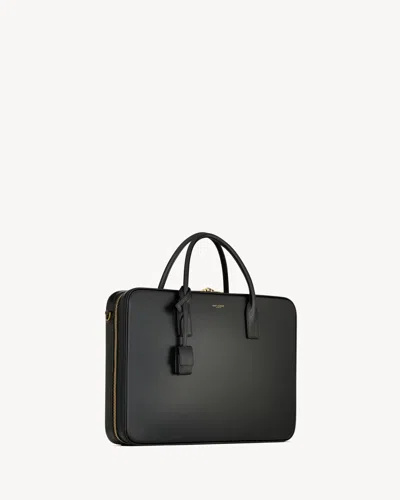 Saint Laurent Sac De Jour Large Slim Bauletto Bag In Smooth Leather In Black