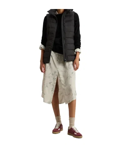 Woolrich Microfiber Padded Vest High Collar In Black