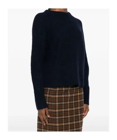 Woolrich Alpaca Blend Crew Neck Long Sleeve Sweater In Black