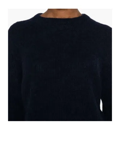 Woolrich Alpaca Blend Crew Neck Long Sleeve Sweater In Black