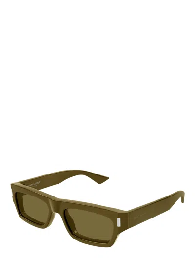 Saint Laurent 54mm Rectangular Sunglasses In Green