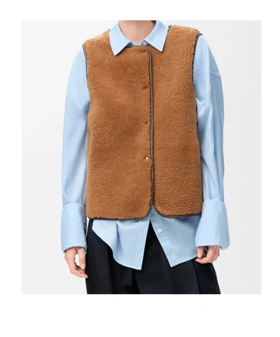 Loewe Cotton-blend And Shearling Puffer Jacket In Burgundy