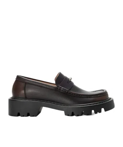 Loewe Sierra Leather Loafers In Brown