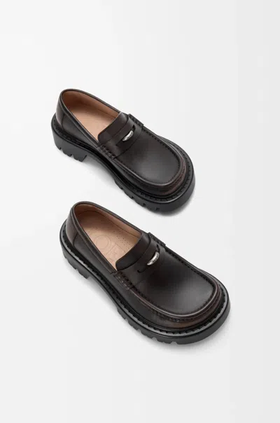 Loewe Sierra Leather Loafers In Brown