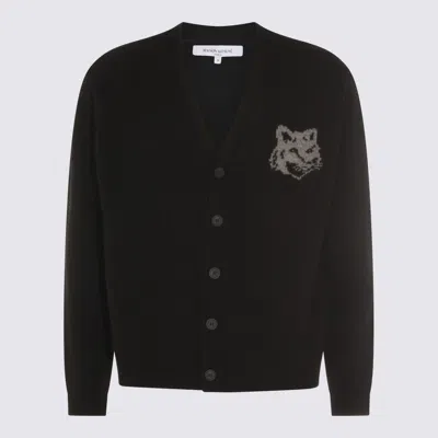 Maison Kitsuné Black Fox Head Cardigan With Buttons Closure In Brown
