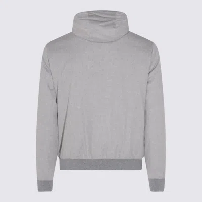 Moorer Hooded Down Jacket Zipper Pockets In Gray