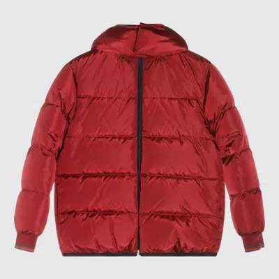 Gucci Red Down Jacket In Burgundy