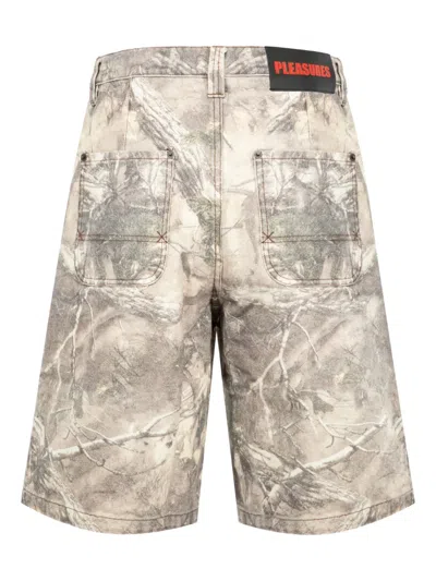 Pleasures Canvas Hunt Shorts In Neutral