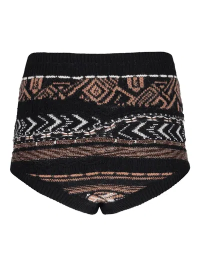 Laneus Knitted Patterned Culottes In Black