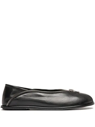 Officine Creative Zip-detail Loafers In Black