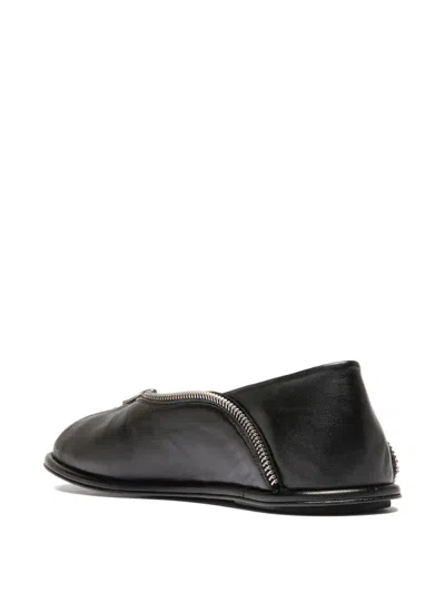 Officine Creative Zip-detail Loafers In Black