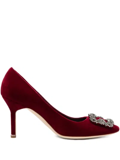 Manolo Blahnik Hangisi 70 Velvet Pump In Multi