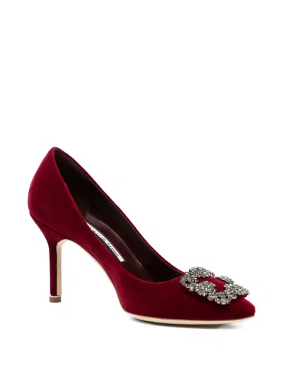 Manolo Blahnik Hangisi 70 Velvet Pump In Multi