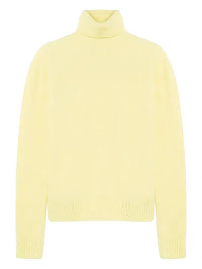Roberto Collina Cashmere Blend Turtleneck Sweater With Long Sleeves In Yellow