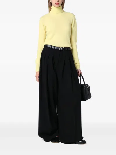 Roberto Collina Cashmere Blend Turtleneck Sweater With Long Sleeves In Yellow