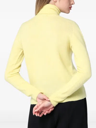 Roberto Collina Cashmere Blend Turtleneck Sweater With Long Sleeves In Yellow