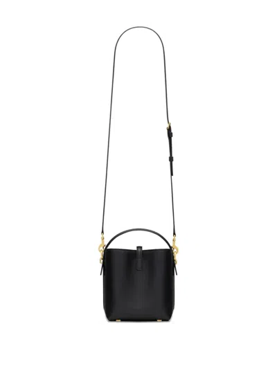 Saint Laurent Le 37 Ysl Bucket Bag In Smooth Leather In Black