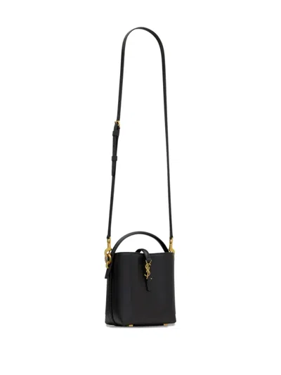 Saint Laurent Le 37 Ysl Bucket Bag In Smooth Leather In Black