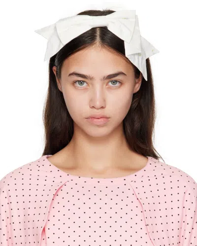 Ashley Williams White Bow Headband In White
