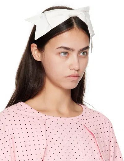 Ashley Williams White Bow Headband In White