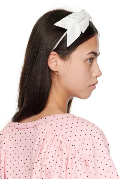 Ashley Williams White Bow Headband In White